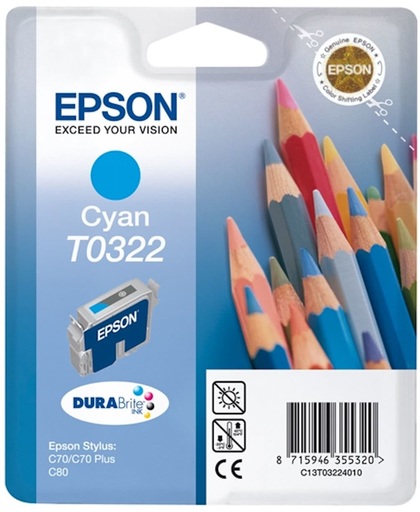 Epson inktpatroon Cyan T0322 DURABrite Ink