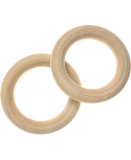 Blanke Houten Ring (50 x 8 mm, gat 35 mm) 10 stuks