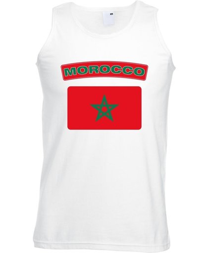 Marokko singlet shirt/ tanktop met Marokaanse vlag wit heren M