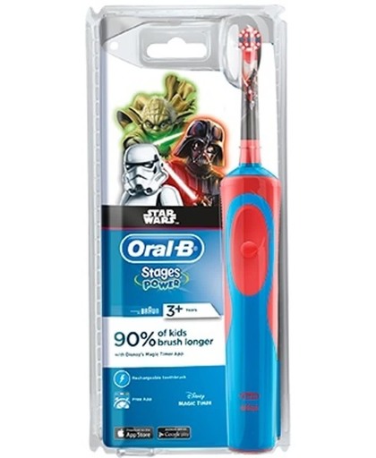 Oral-B Star Wars Kind Roterende-oscillerende tandenborstel Blauw, Rood