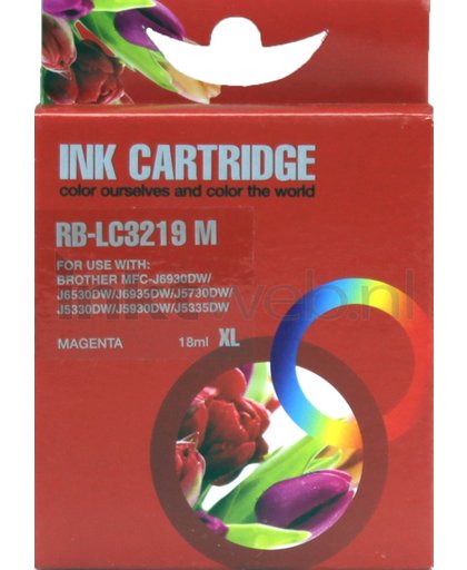 Huismerk - Inktcartridge / LC3219XLM / Magenta - geschikt voor Brother