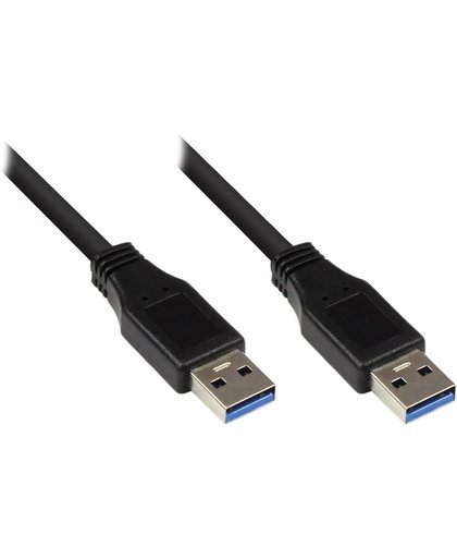 Alcasa 2712-S05 5m USB A USB A Mannelijk Mannelijk Zwart USB-kabel