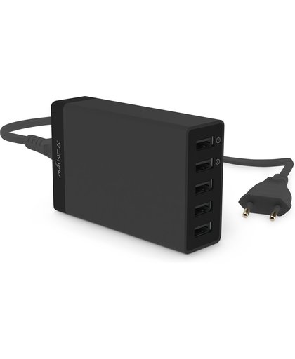 Avanca 5-Poorts USB Hub - Zwart