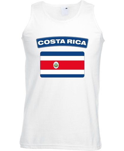 Costa Rica singlet shirt/ tanktop met Costa Ricaanse vlag wit heren L