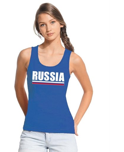 Blauw Russia supporter mouwloos shirt dames - Rusland singlet shirt/ tanktop L