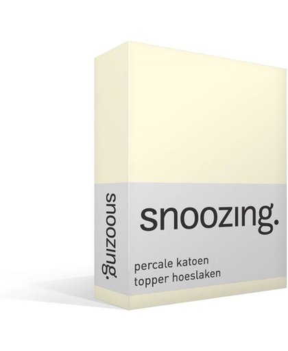Snoozing - Topper - Hoeslaken - Percale katoen - Eenpersoons - 90x220 cm - Percale katoen - Ivoor