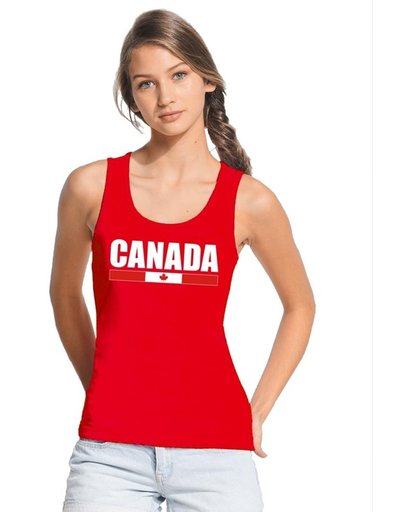 Rood Canada supporter mouwloos shirt dames - Canada singlet shirt/ tanktop S