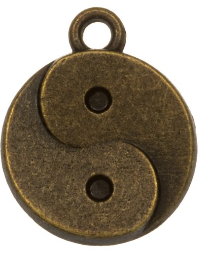 Bedel Ying Yang (18 x 14 mm) Brons (10 Stuks)