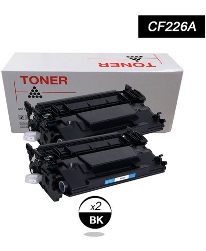 2 Zwart Toner CF226A voor de HP LaserJet Pro M402dn /M402n/402dw
