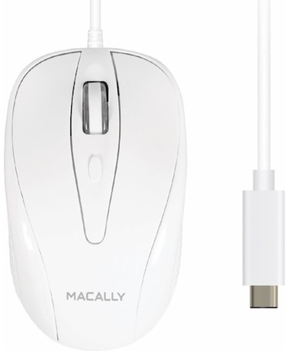 Macally UCTURBO muis USB Optisch 1000 DPI Ambidextrous Wit