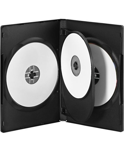 DELTACO DVD-54 Hard Plastic DVD / CD hoes voor 4 schijven, zwart, 5-pak