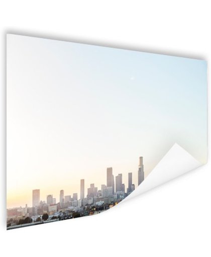 Los Angeles Skyline bij heldere lucht Poster 90x60 cm - Foto print op Poster (wanddecoratie)
