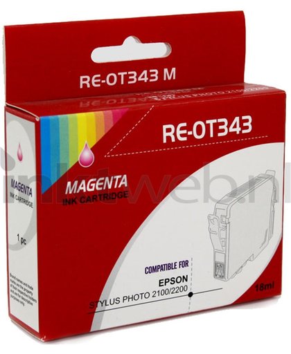 Huismerk - inktcartrige / T0343 / magenta - geschikt voor Epson