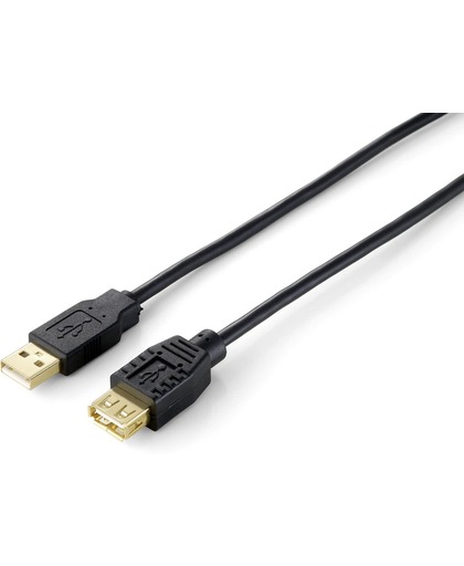 Equip USB A/USB A 2.0 3.0m USB-kabel 3 m Mannelijk Vrouwelijk Zwart