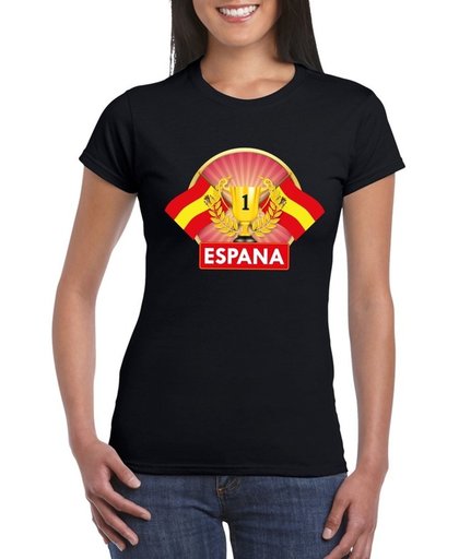 Zwart Spaans kampioen t-shirt dames - Spanje supporter shirt S