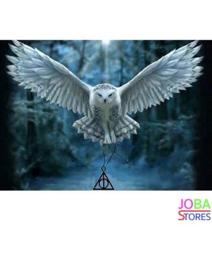 Diamond Painting "JobaStores®" Uil Hedwig - volledig - 60x90cm - rond