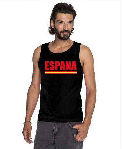 Zwart Espana supporter mouwloos shirt heren - Spanje singlet shirt/ tanktop L