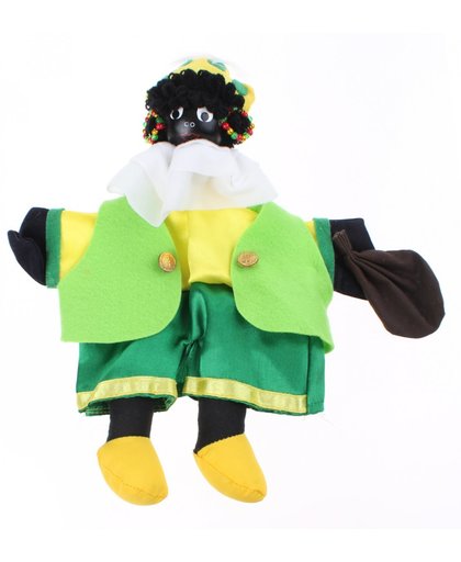 Tom Poppenkastpop Zwarte Piet 25 Cm Geel/groen
