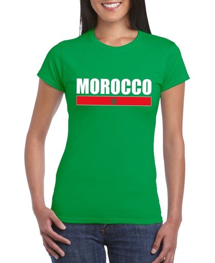 Groen Marokko supporter t-shirt voor dames - Marokkaanse vlag shirts M