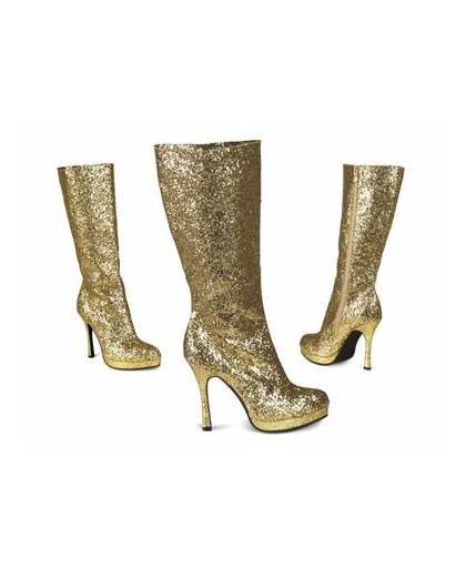 Gouden glitter laarzen met hak 41