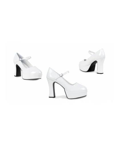 Disco schoenen voor dames wit met hoge hak 37