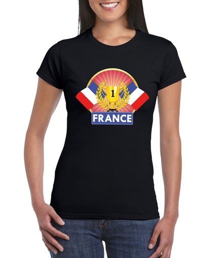 Zwart Frans kampioen t-shirt dames - Frankrijk supporter shirt S