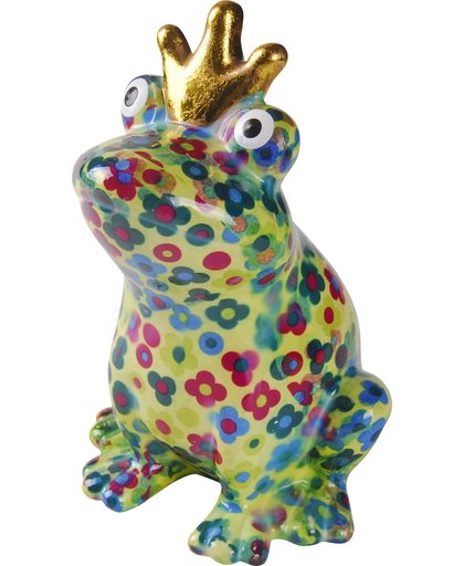 King frog Theo spaarpot | Kikker - groen met bloemen | Pomme pidou