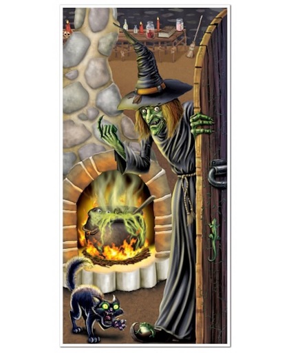 Halloween Halloween deurposter heksenketel