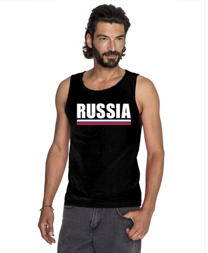 Zwart Russia supporter mouwloos shirt heren - Rusland singlet shirt/ tanktop 2XL
