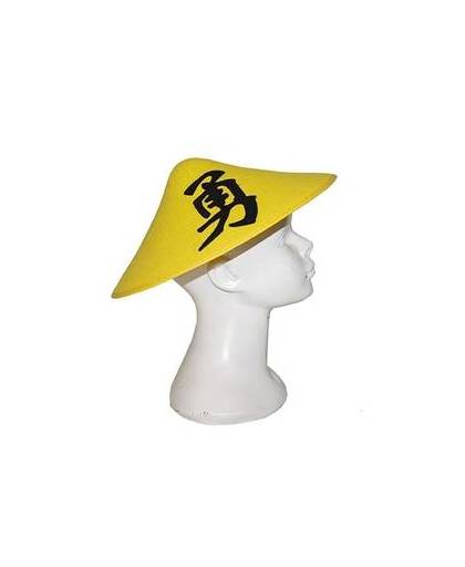 Chinese hoed geel met teken