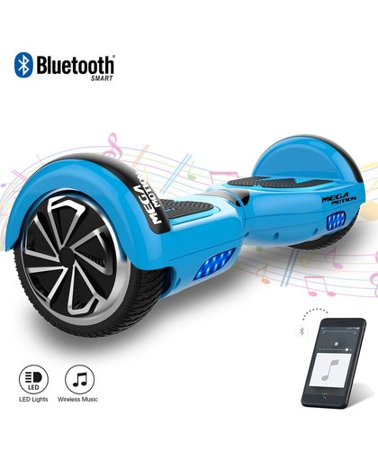 MEGA MOTION Self Balancing Smart Hoverboard Balance Scooter 6.5 inch/ V.5 Bluetooth speakers/ LED Verlichting /speciaal ontwerp - Blauw