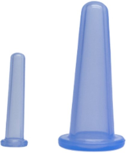 Massage cups voor het gezicht - Duo pakket 3,6 cm en 1,5 cm - Cupping en massage voor je gezicht - blauw