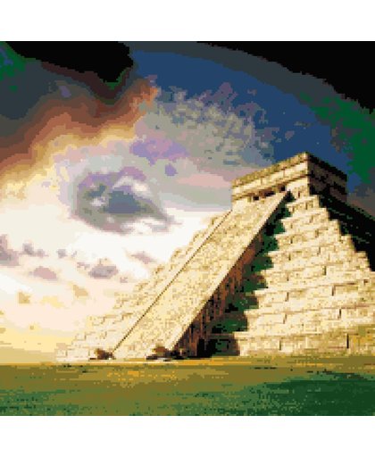 Diamond Painting Maya Piramide - 50 x 50 cm (Volledige bedekking, vierkante steentjes)