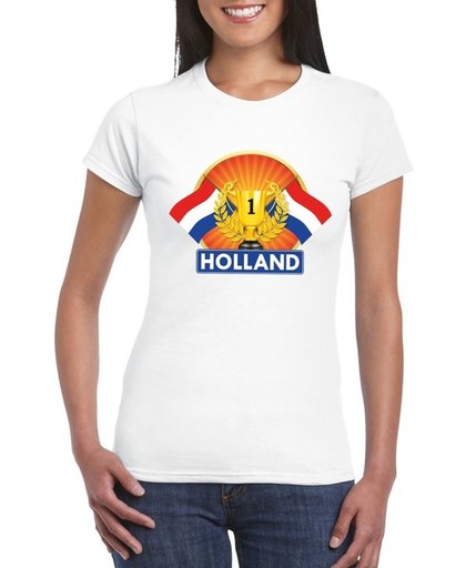 Wit Nederland kampioen t-shirt dames - Holland supporter shirt L