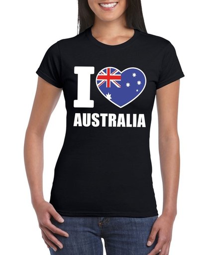 Zwart I love Australie supporter shirt dames - Australisch t-shirt dames L
