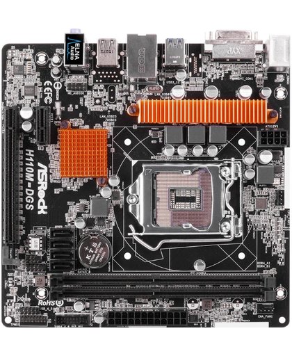 Asrock H110M-DGS Intel H110 LGA1151 Micro ATX motherboard Intel® H110 LGA 1151 (Socket H4) Micro ATX
