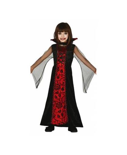 Rode vampieren jurk voor meisjes 110-116 (5-6 jaar)