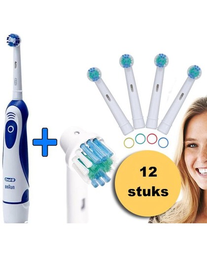 Oral-B tandenborstel - AdvancePower - elektrische tandenborstel - tandenborstel op batterij - inclusief 12 basic opzetborsteljes geschikt voor Oral-B