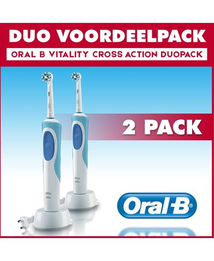 Duopack - Oral B Vitality Plus Cross Action - Elektrische tandenborstels - 2 stuks
