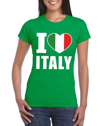 Groen I love Italy supporter shirt dames - Italie t-shirt dames XL