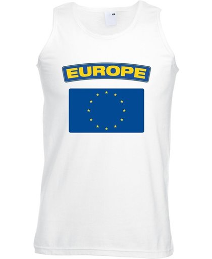 Europa singlet shirt/ tanktop met Europese vlag wit heren XL
