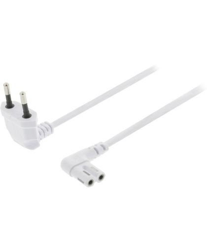 Euro Power Cable Angled Euro Male - IEC-320-C7 2.00 m White