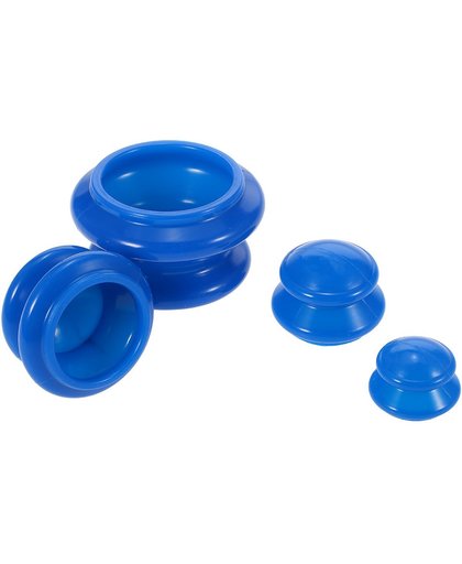 Anti Cellulitis Massage Cups - Cupping Therapie Set - Siliconen Cuppingset - Cellulite Cups - Blauw