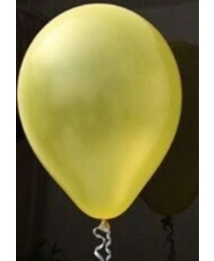 Gele parelmoer metallic ballon 30 cm hoge kwaliteit MET LOS LEDLAMPJE VOOR IN BALLON