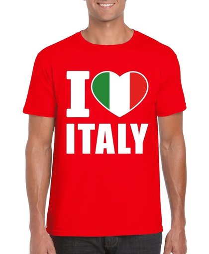 Rood I love Italy supporter shirt heren - Italie t-shirt heren XL