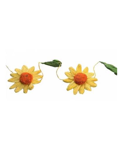 Decoratie zonnebloemen slinger geel/oranje