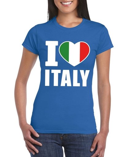 Blauw I love Italy supporter shirt dames - Italie t-shirt dames M
