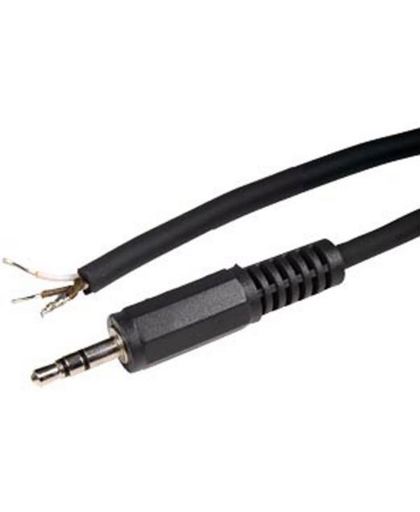 BKL 3,5mm Jack (m) stereo audio kabel met open eind / zwart - 1,8 meter