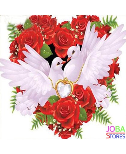 Diamond Painting "JobaStores®" Love Birds - volledig - 30x30cm