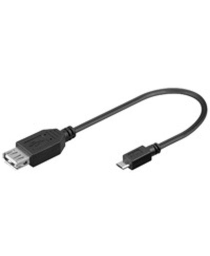 Goobay 0.2m USB 2.0 A/Micro-B 0.2m USB A Micro-USB B Mannelijk Vrouwelijk Zwart USB-kabel
